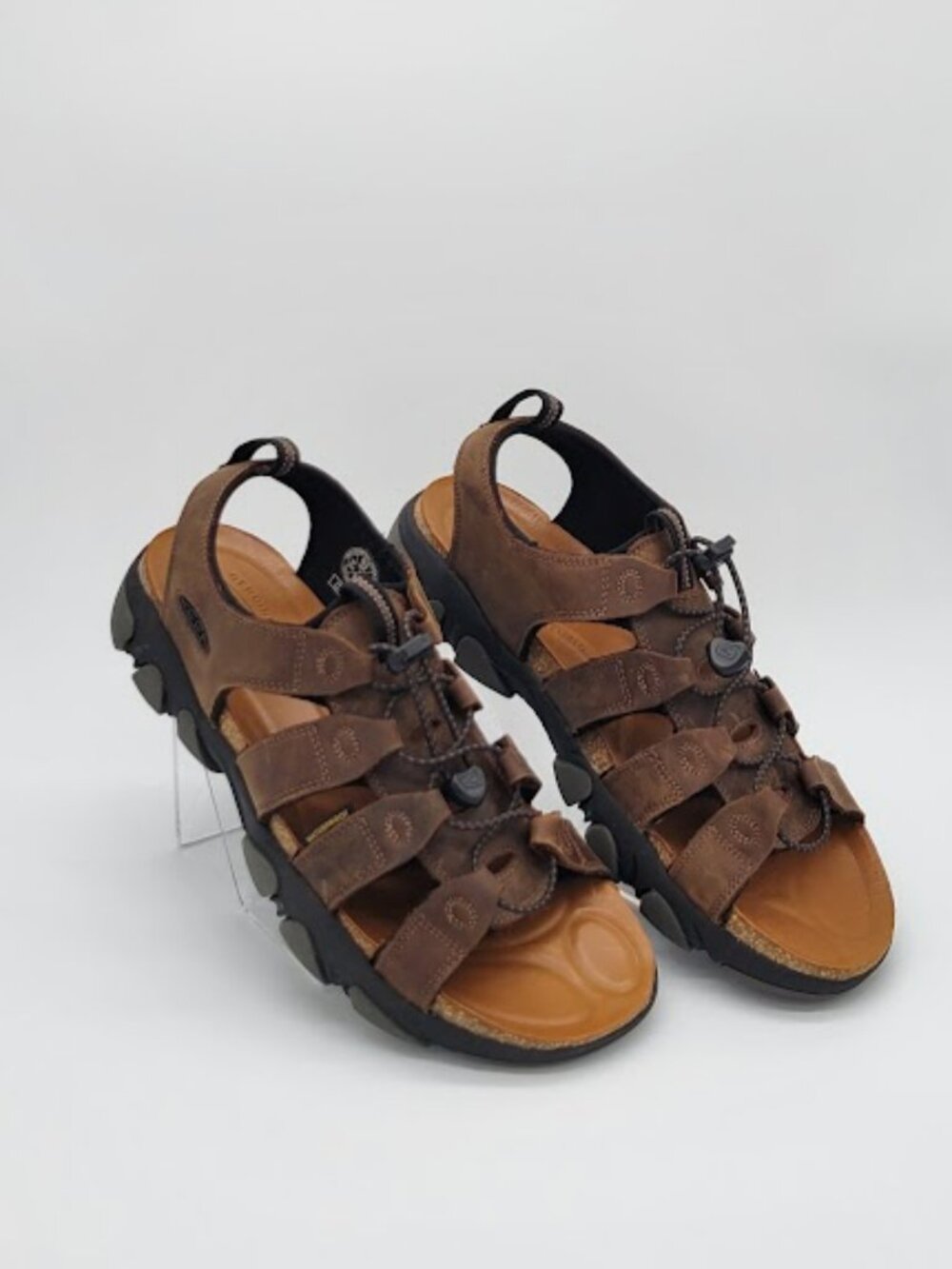 KEEN Men’s Daytona II Brown Leather open-Toe Outdoor Sandals Size 12 NWOB